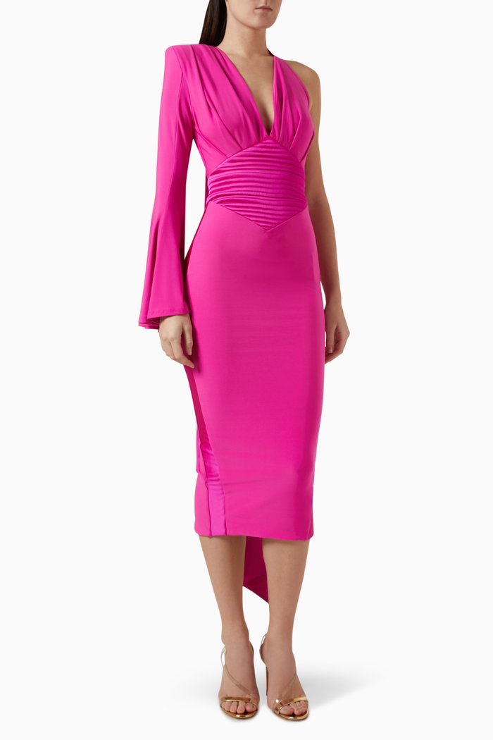 

Music is Magic Midi Dress in Stretch Jersey, Pink