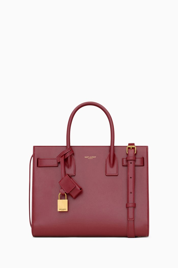 Baby Sac du Jour Tote Bag in Leather, Red
