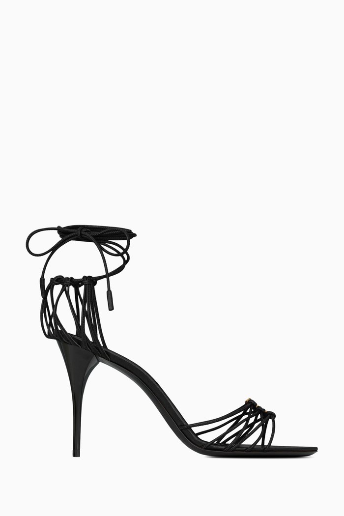 Babylone 90 Sandals in Leather, Black