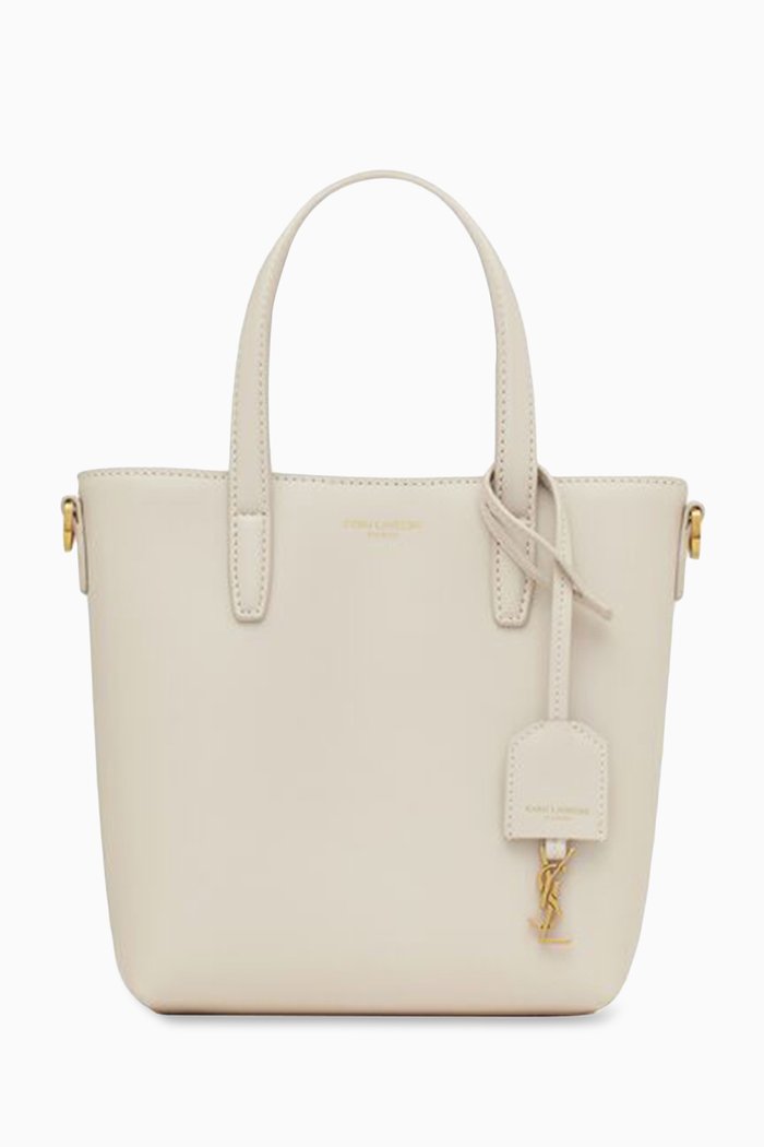 

Toy Shopping Bag in Box Leather, White