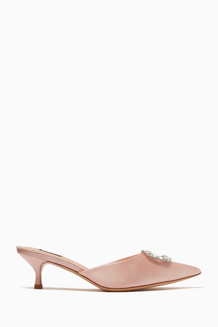 

Row 50 Embellished Mule in Satin, Neutral