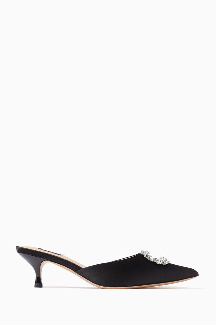

Row 50 Embellished Mule in Satin, Black