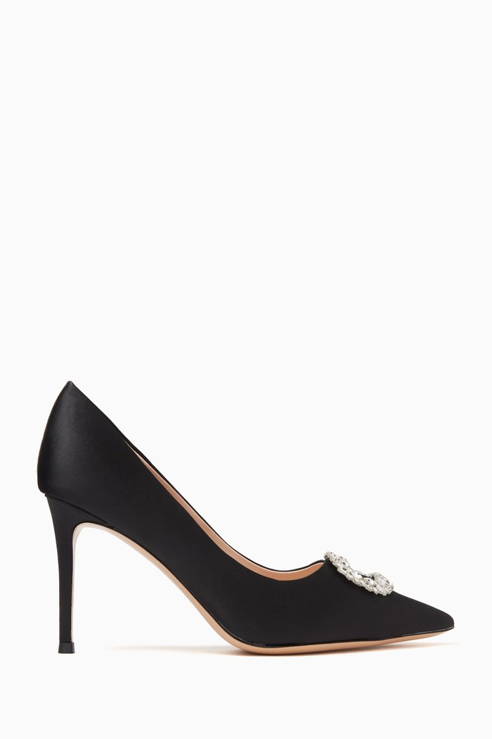

Nova 90 Pumps in Embellished Satin, Black