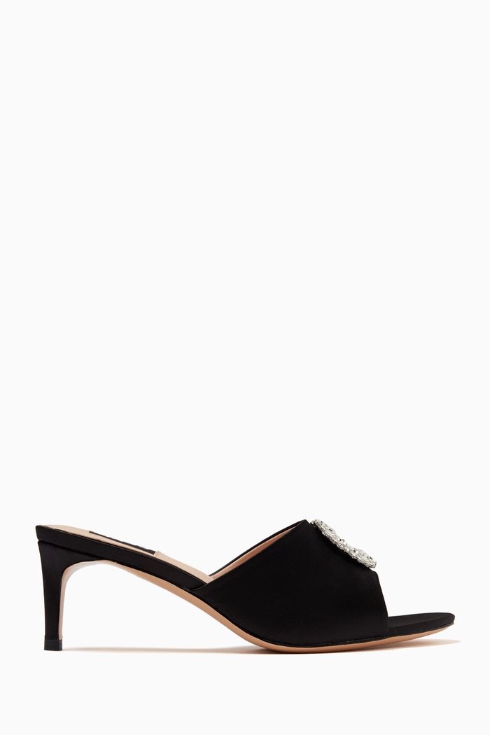 

Mia 65 Mules in Embellished Satin, Black