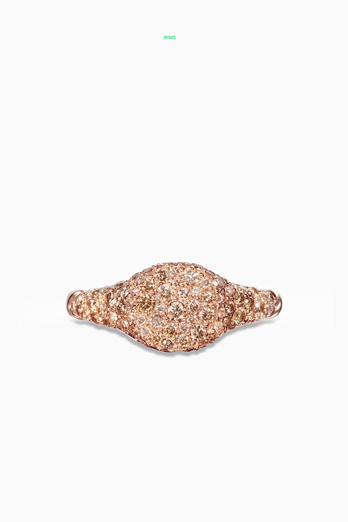 

Petite Pavé Pinky Ring in 18kt Rose-gold with Cognac Diamonds, Yellow