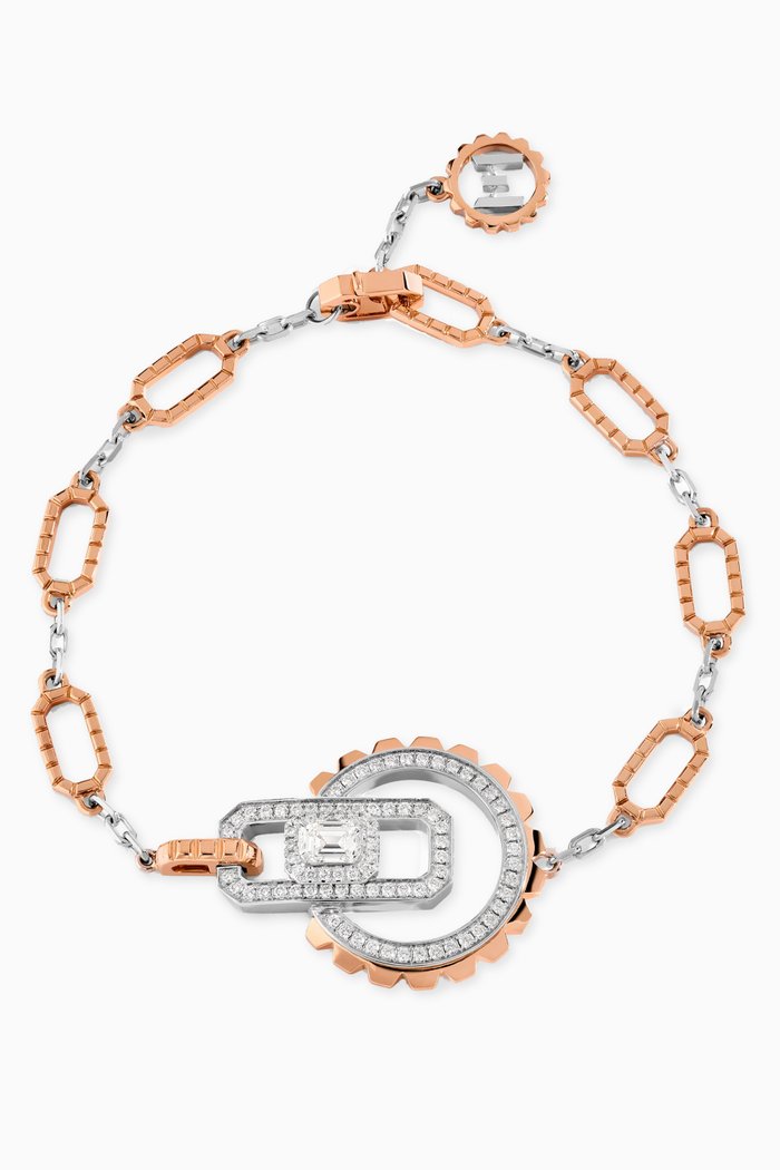 

Empire Diamond Chain Bracelet in 18kt Rose & White Gold