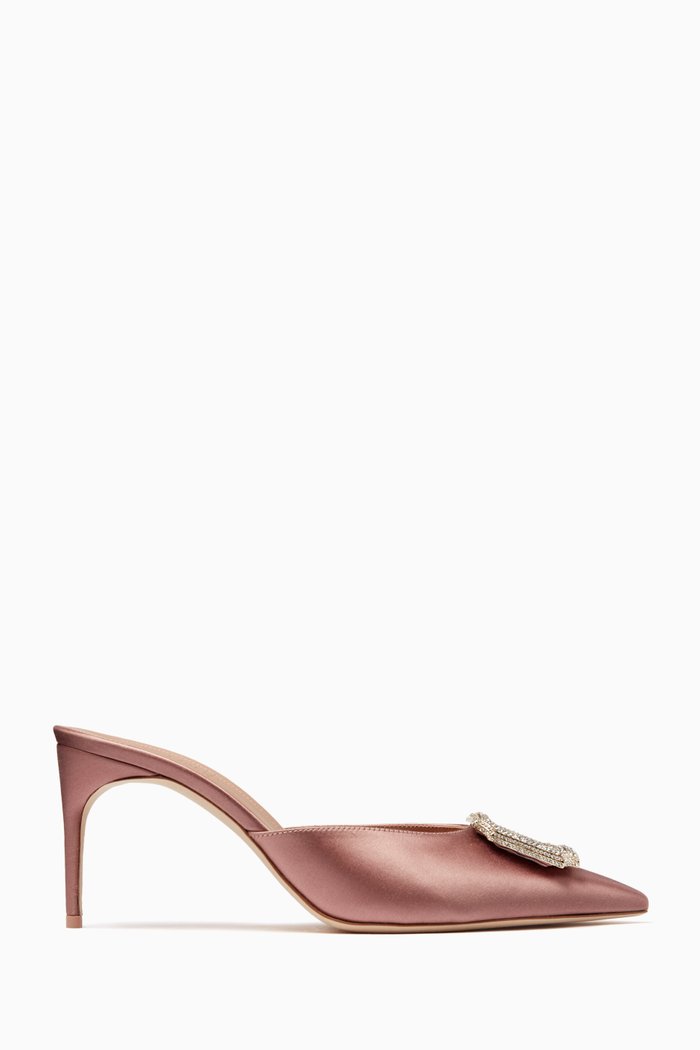 

Mona 70 Mules in Satin, Pink