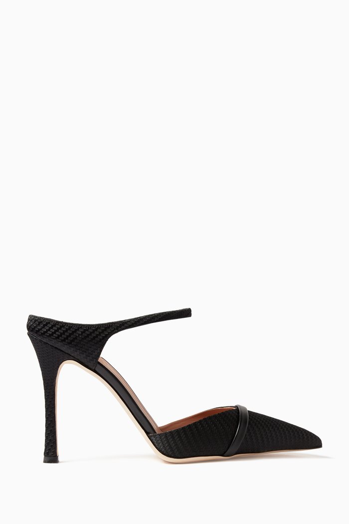 

Uma 90 Mules in Jacquard & Nappa, Black
