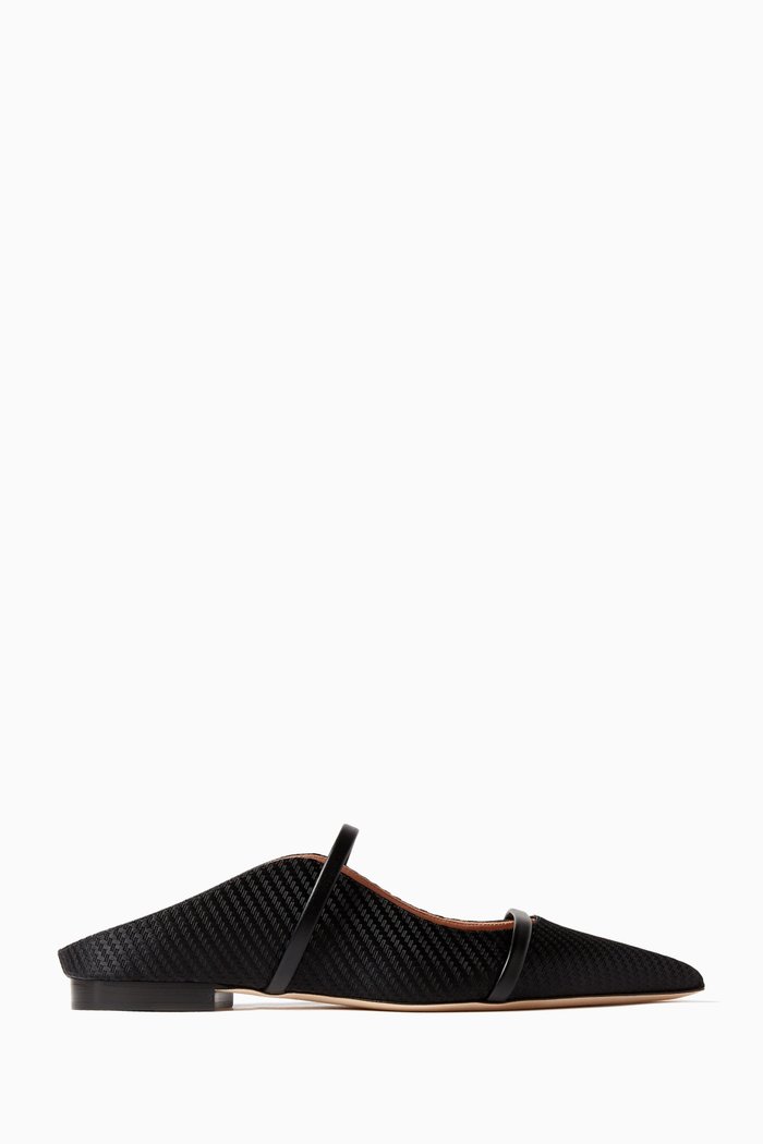 

Maureen Flats in Jacquard & Nappa, Black