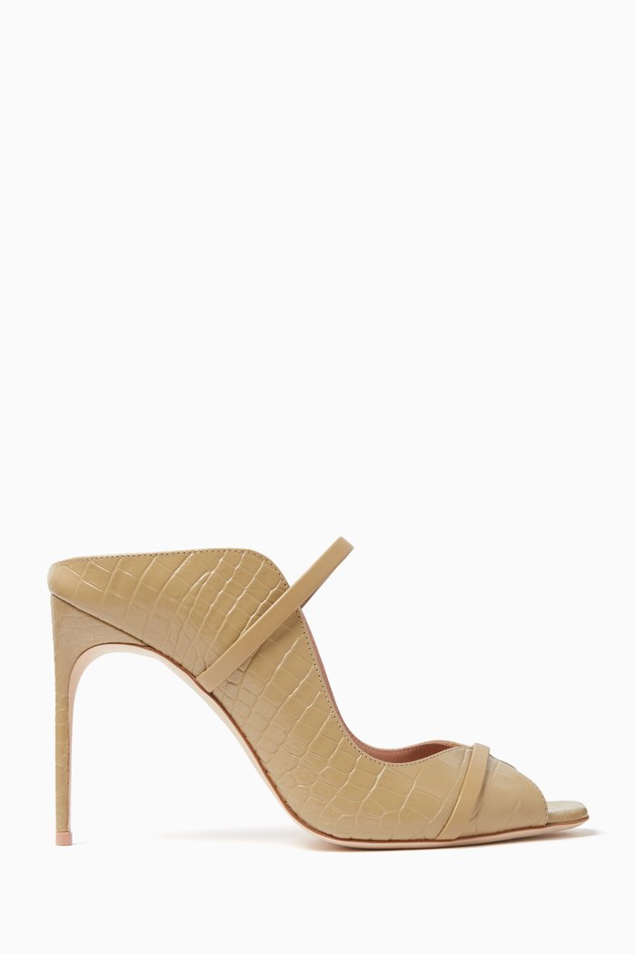

Noah 90 Mules in Croc-embossed Leather, Neutral
