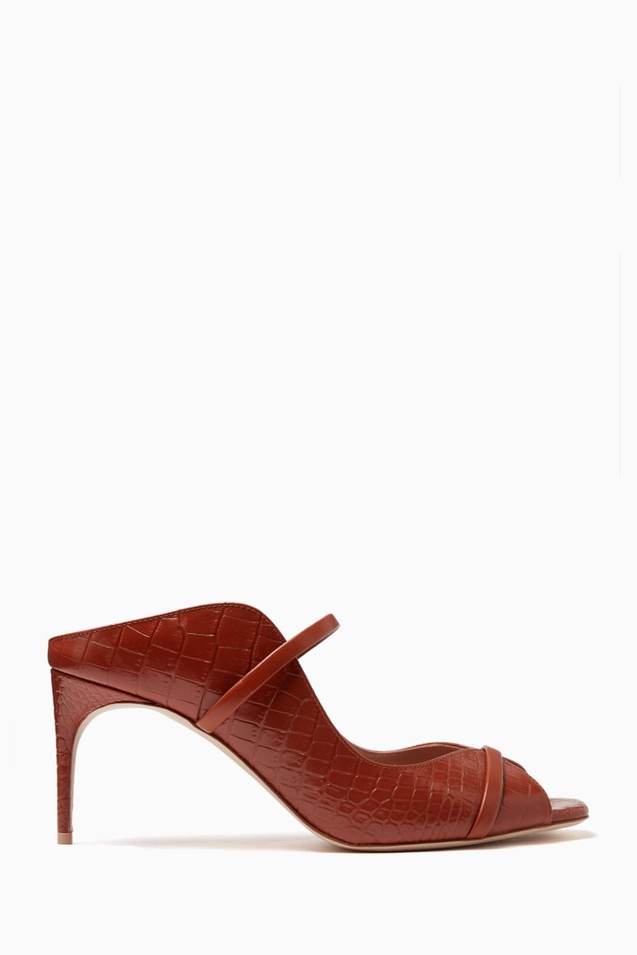 

Noah 70 Mules in Croc-embossed Leather, Brown