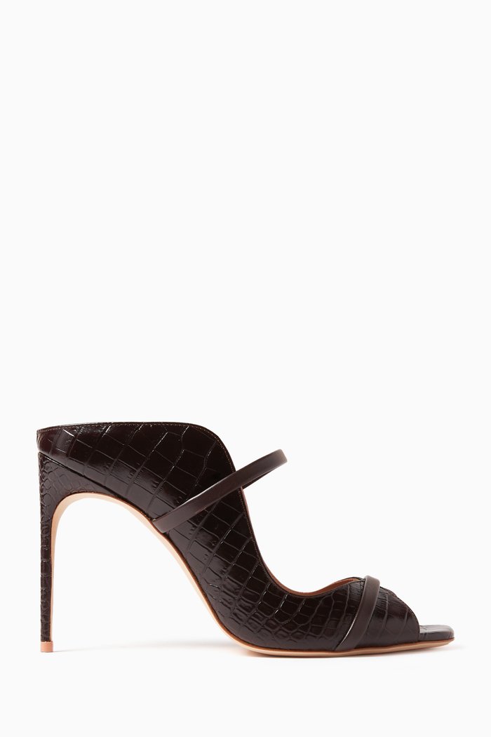 

Noah 90 Mules in Croc-embossed Leather, Brown