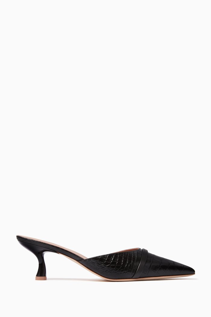 

Joella 45 Mules in Croc-embossed Leather, Brown