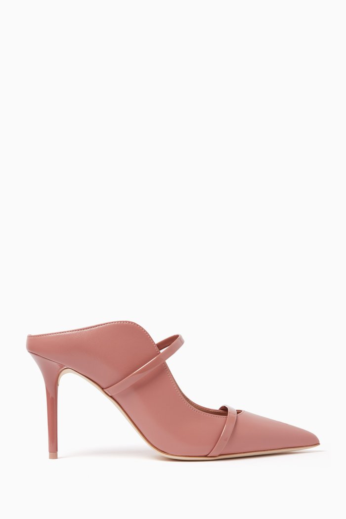 

Maureen 85 Mules in Nappa, Pink