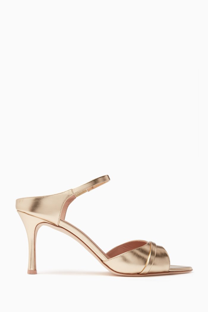 

Una 80 Mules in Leather, Gold