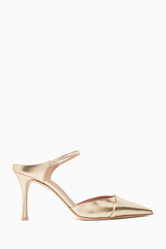 

Uma 80 Mules in Metallic Nappa, Gold