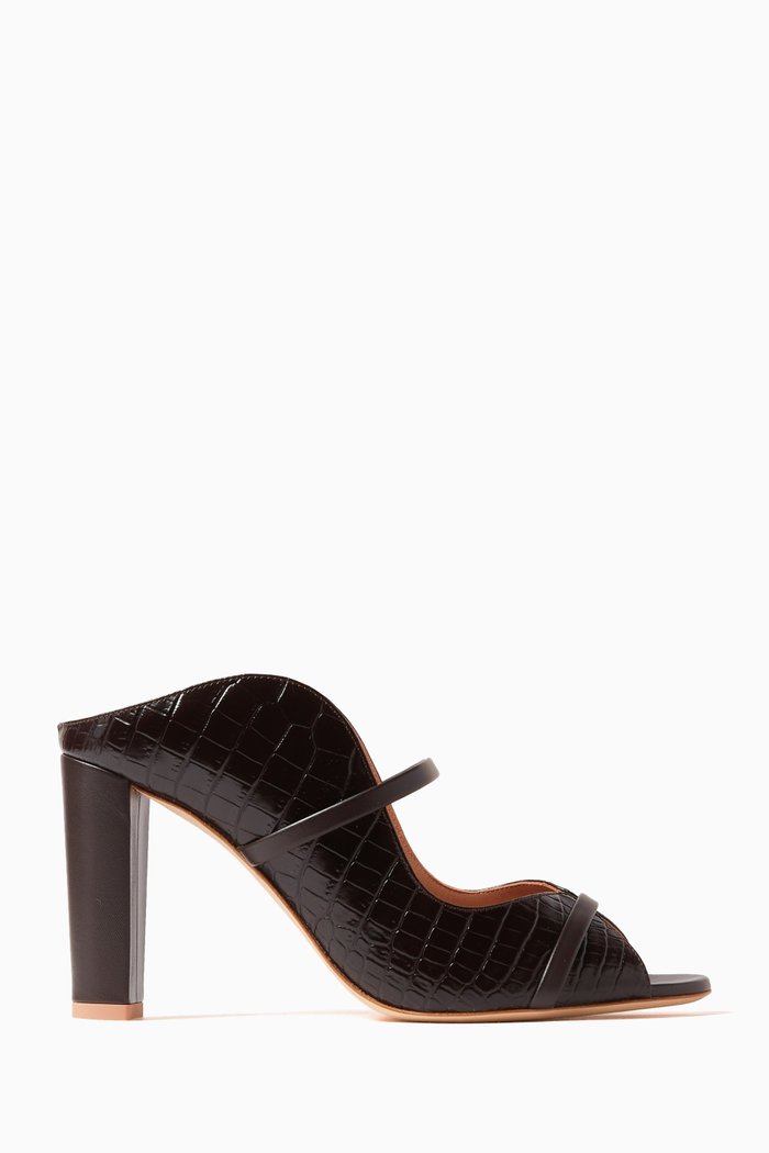 

Noah 85 Mules in Croc-embossed Leather, Brown