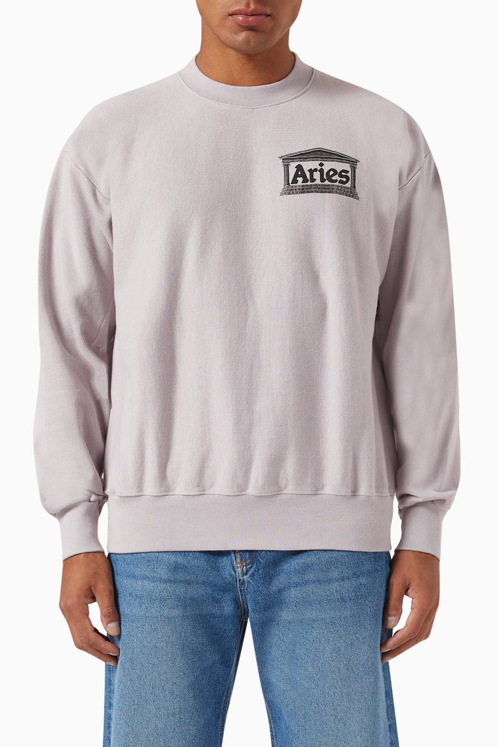 

Aged Premium Temple Sweatshirt in Cotton, Purple