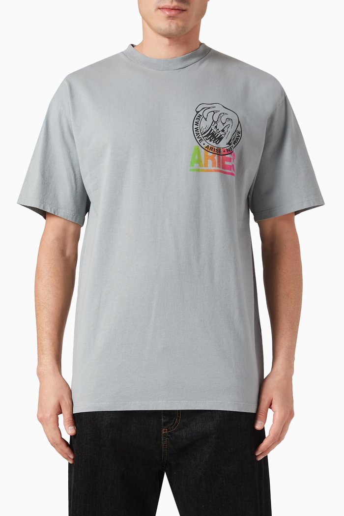 

Aged Wave T-shirt in Cotton-jersey, Grey