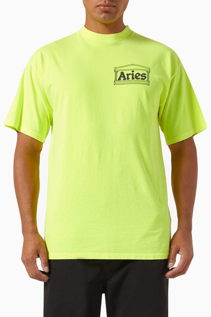 

Temple Print T-shirt in Cotton Jersey, Yellow