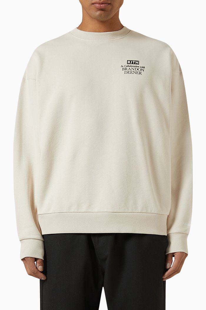 

x Brandon Deener Artist Nelson Crewneck Sweatshirt in Cotton Fleece, Neutral