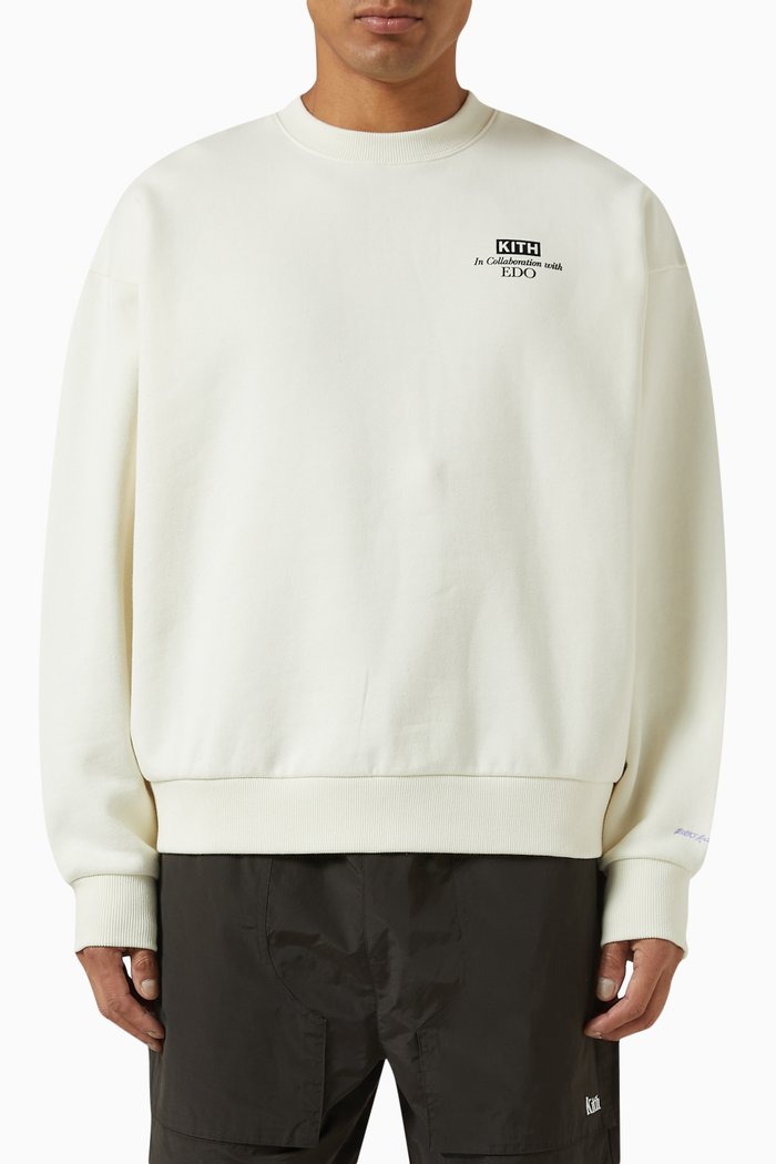 

x EDO Artist Nelson Crewneck Sweatshirt in Cotton Fleece, Neutral