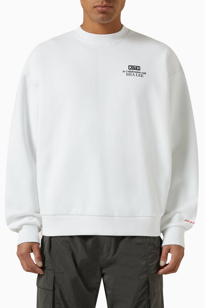 

x Mia Lee Artist Nelson Crewneck Sweatshirt in Cotton Fleece, White