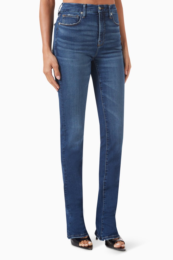 

Good Legs Micro Bootcut Jeans in Cotton-denim, Blue