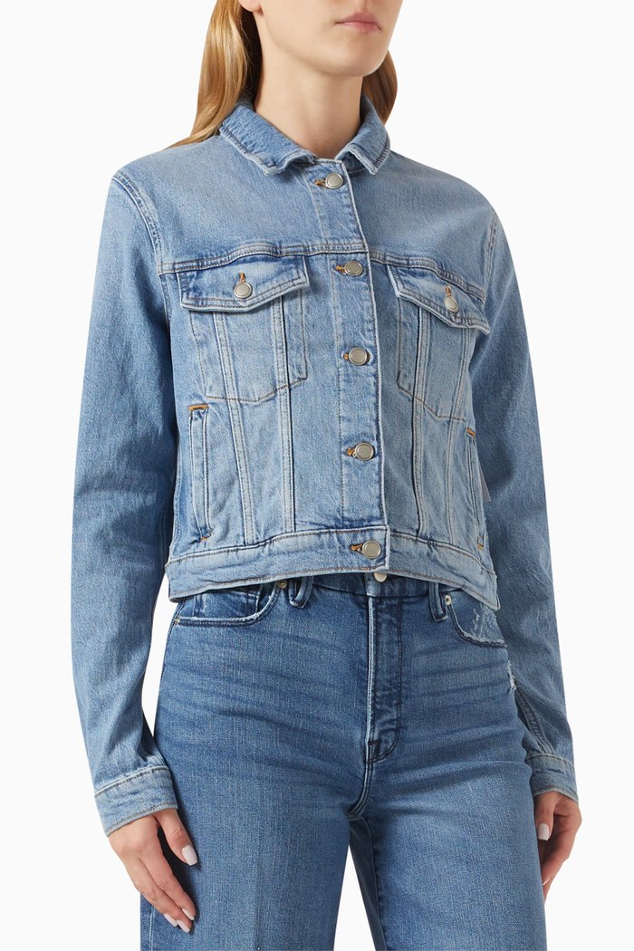 

Committed To Fit Jacket in Cotton-denim, Blue