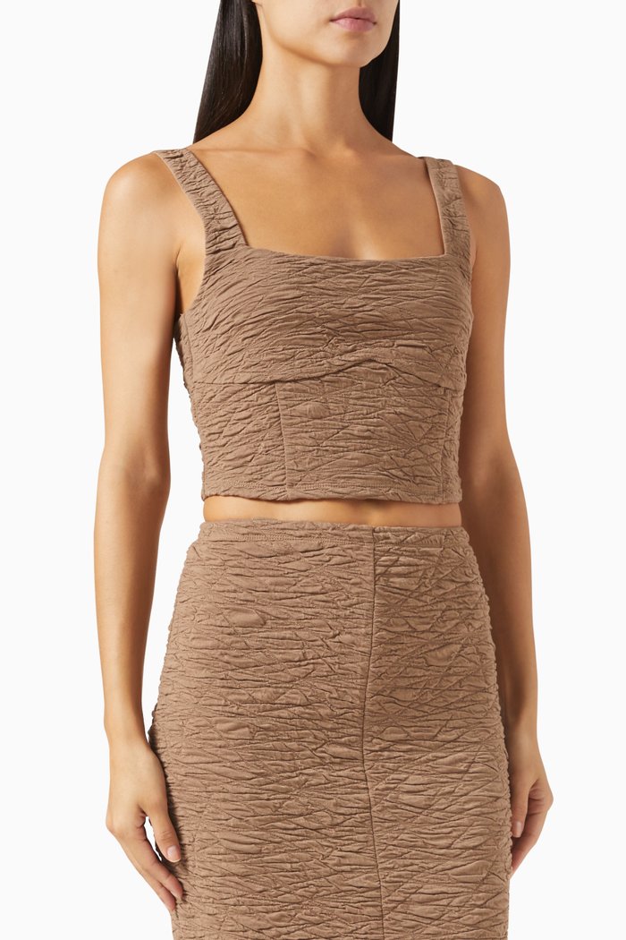 

Scrunchie Cropped Tank Top, Green