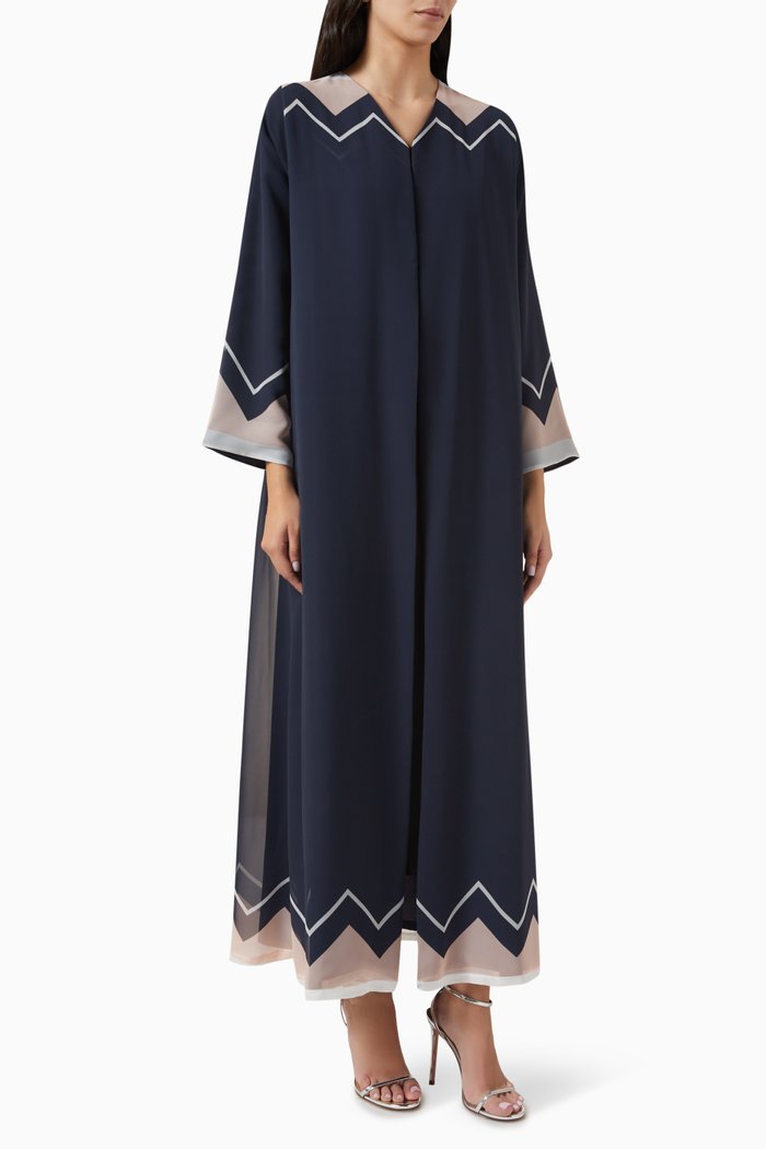 

Printed Abaya in Chiffon, Multicolour