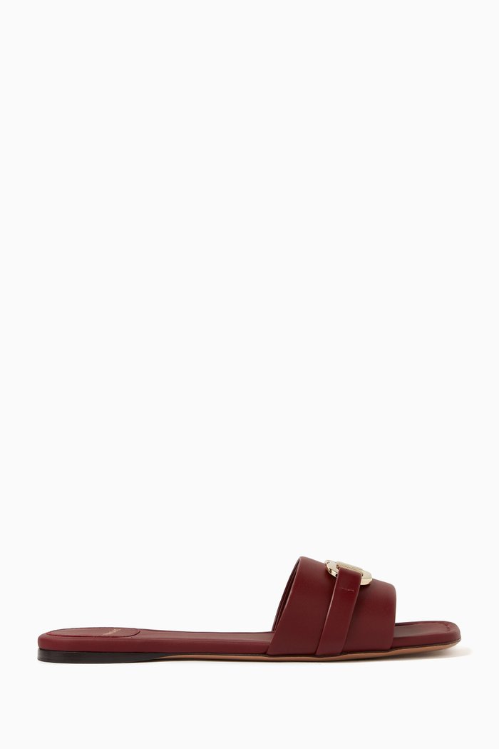 

Leah Slides in Leather, Burgundy