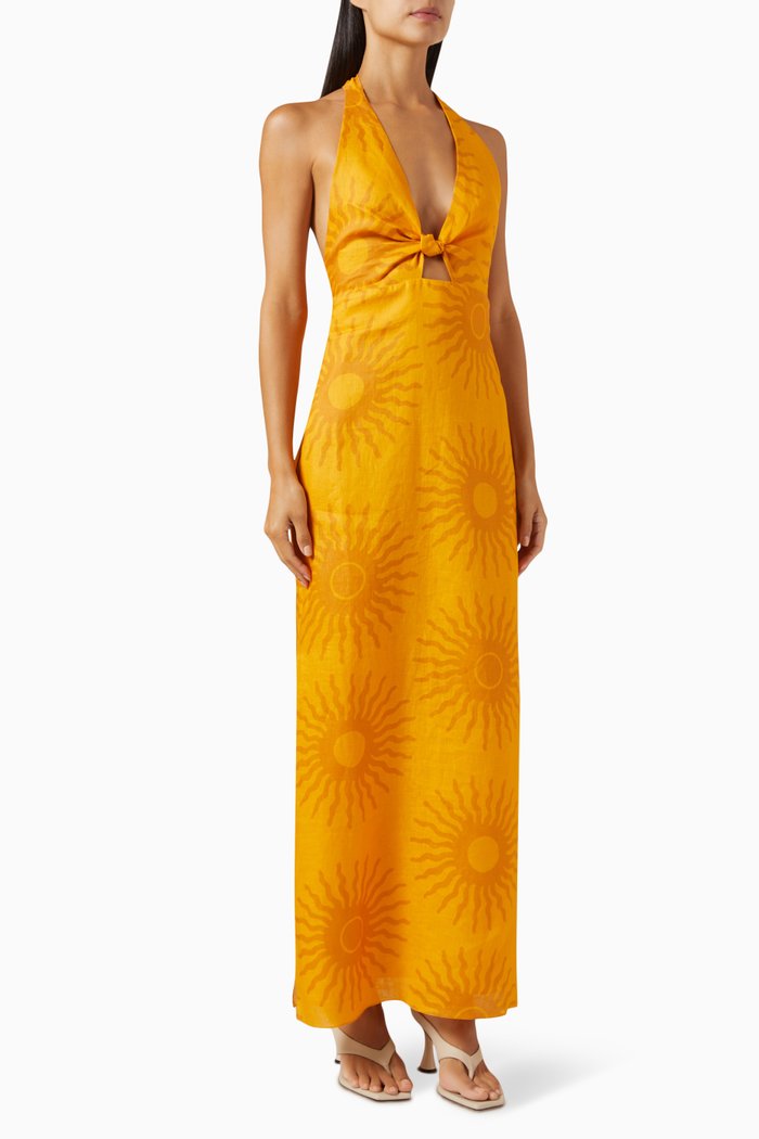 

Eli Maxi Dress in Cotton, Orange