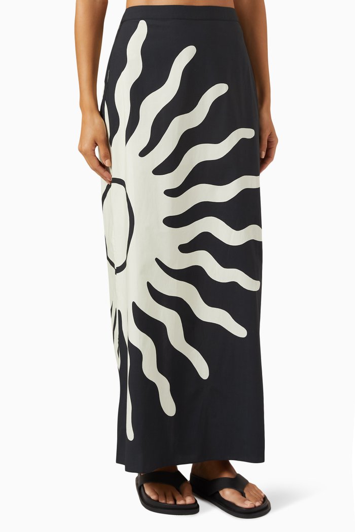 

Magda Maxi Skirt in Cotton, Black