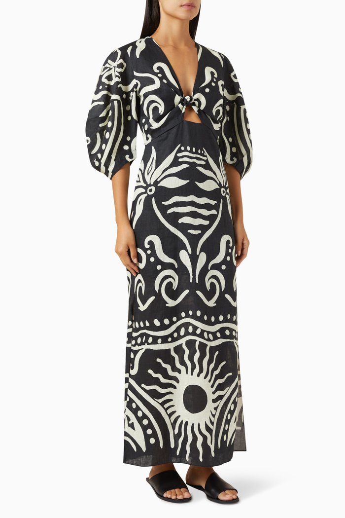 

Gaia Maxi Dress in Cotton, Multicolour
