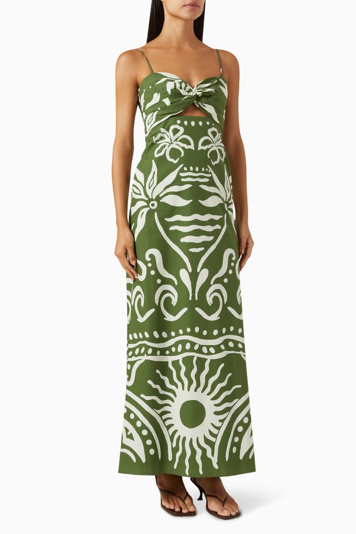 

Apia Dress in Cotton, Green