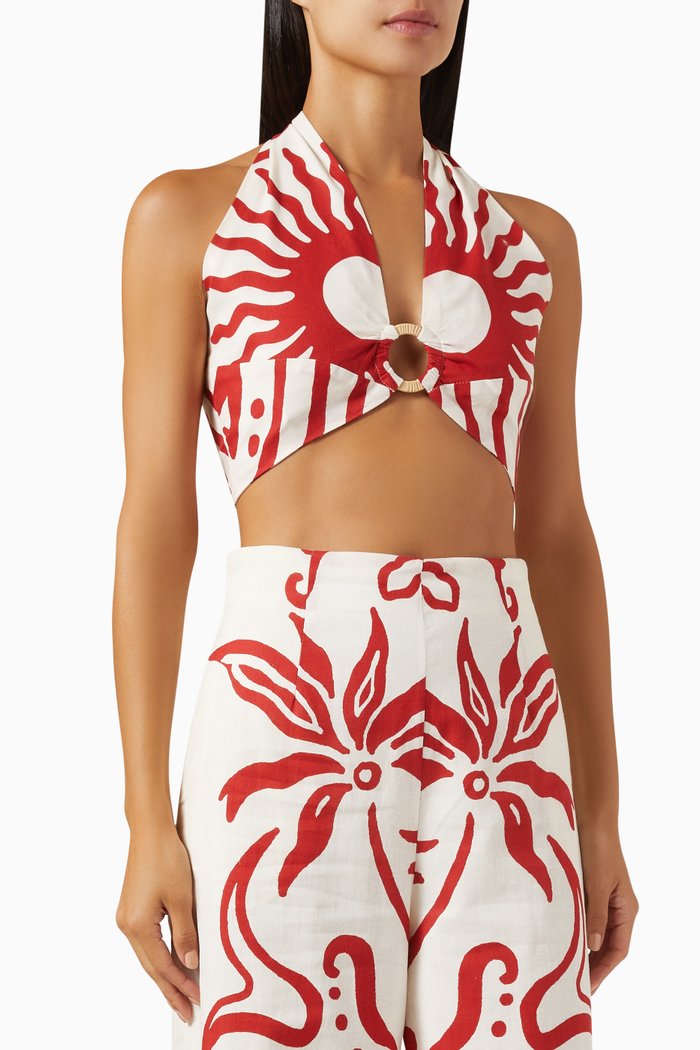 

Yara Top in Cotton & Linen, Multicolour