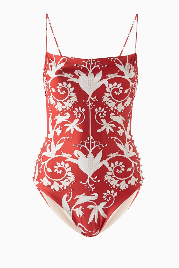 Ceramica Maiz One-piece Swimsuit, Red