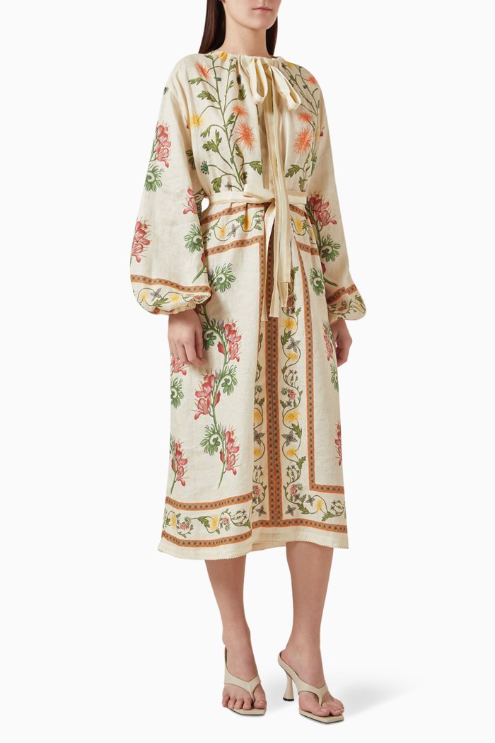 

Zircon Bisuteria Dress in Linen, Neutral