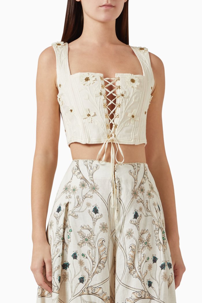 

Cornalina Alhaja Corset in Linen, Neutral