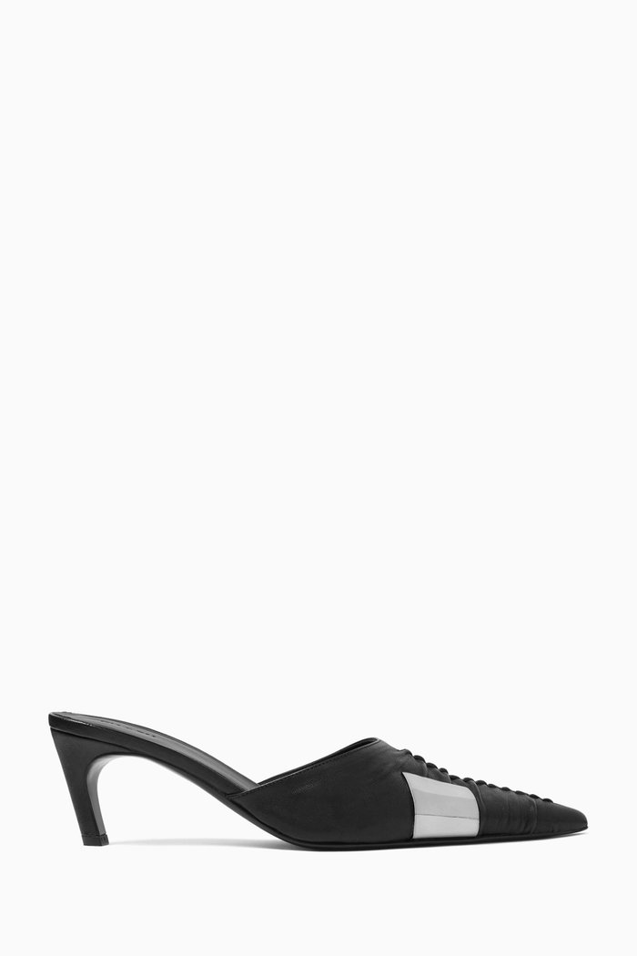 

x Fai Khadra Ponti 55 Mules in Leather, Black