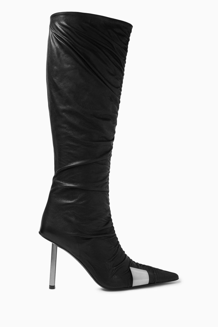 

x Fai Khadra Parisi 100 Knee-high Boots in Leather, Black