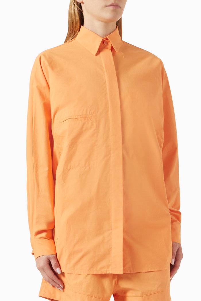 

Oversized Shirt in Cotton, Orange