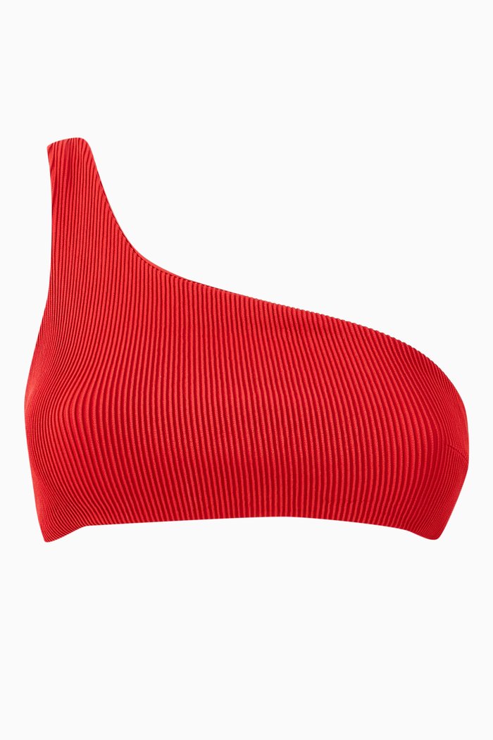 

Perlin Bikini Top in Ribbed Nylon, Red
