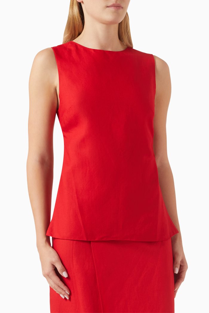 

Alessandra Open-back Top, Red