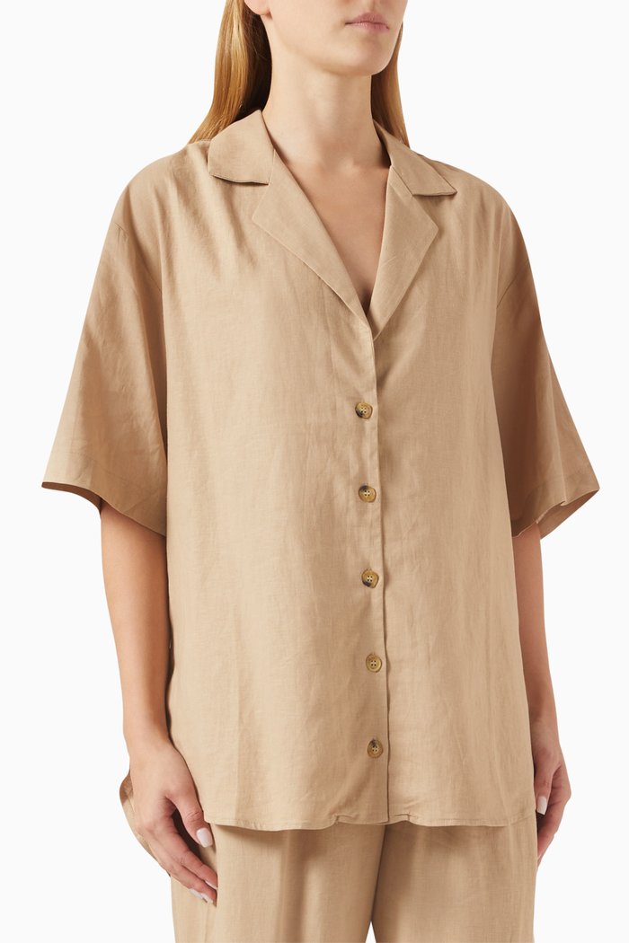 

Thiago Shirt in Linen-blend, Neutral