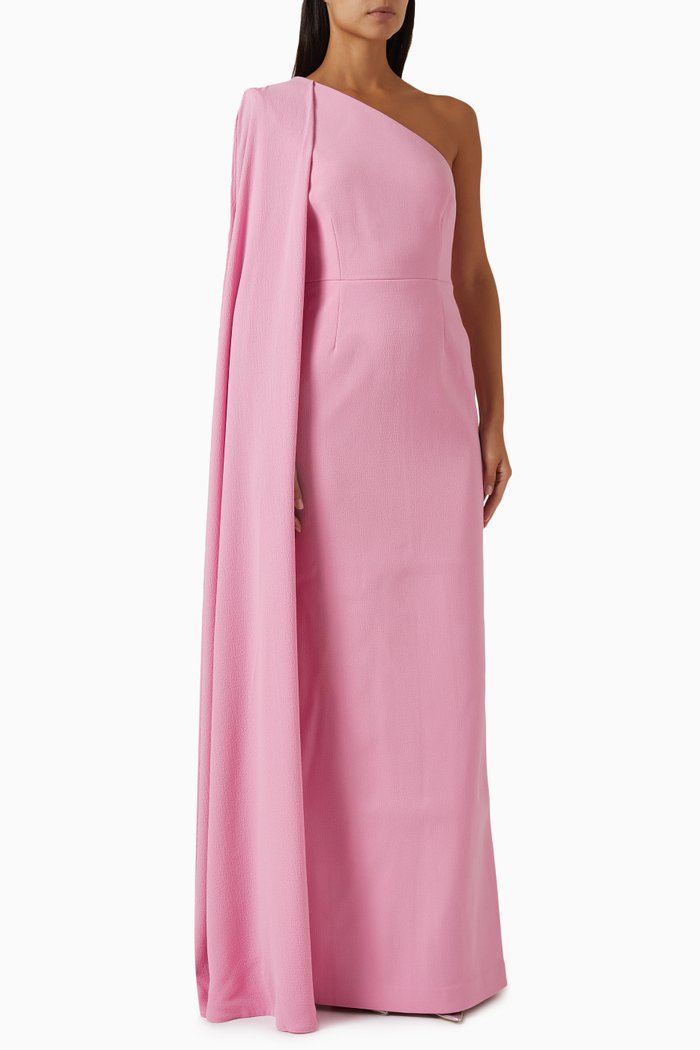 Odetta One-shoulder Gown, Pink