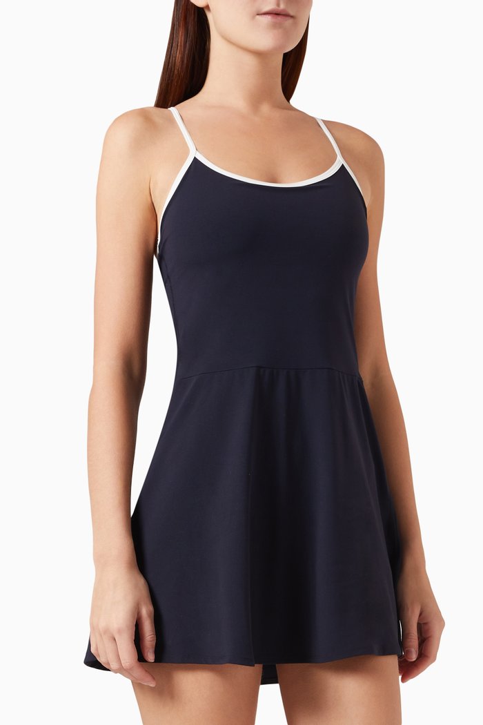 

Simona Airweight Tank Mini Dress in Nylon-blend, Blue