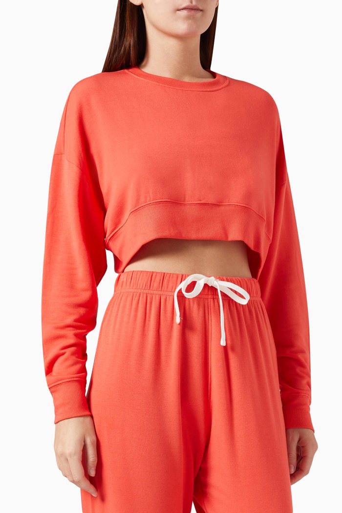 

Noah Crop Sweatshirt in Fleece, Neutral