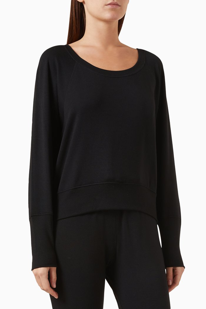 

Indy Dolman Sweatshirt in Fleece, Black